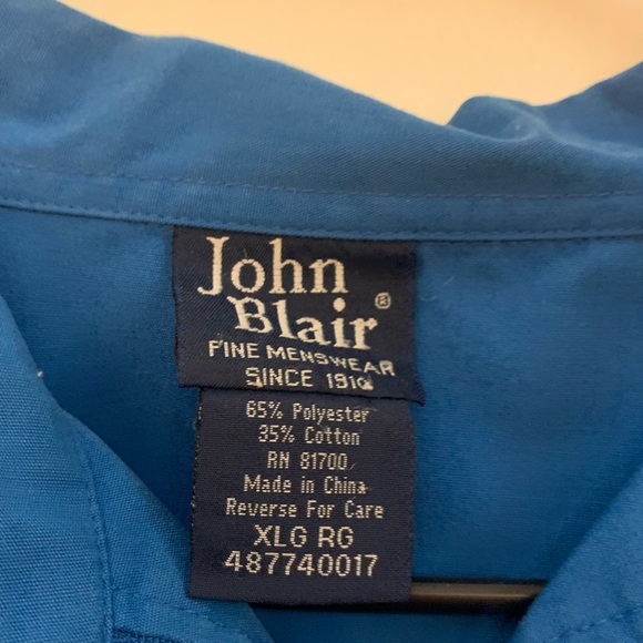 Vintage John Blair Zip Up Shirt XL - Picture 2 of 3